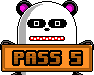 The panda holding the "Pass" sign in Skywire VIP Shuffle