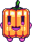 The pumpkin version of Cuboy's head