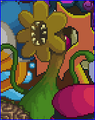 The triffid in the party skin