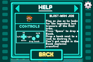 The help screen for Blast-Man Joe