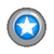 A silver circle with a blue circle in it, and a white star in the centremost part.