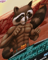 The stronger, older, more muscular raccoon