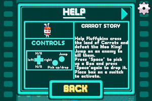 The help screen for Carrot Story