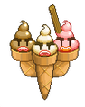 The strawberry ice cream character being selected in Bad Ice-Cream