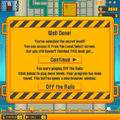 The screen that comes up after the player has completed the Off The Rails level