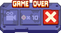 The Game Over screen on mobile if the player does not have enough coins