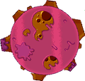 A planet with goo on it in Rockitty