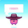 A Friday update picture with Cuboy wearing the hat worn by the main character from Turn-Undead