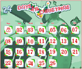 The 2014 Christmas Avatar Calendar with the Bad Iceberg skin in the background.